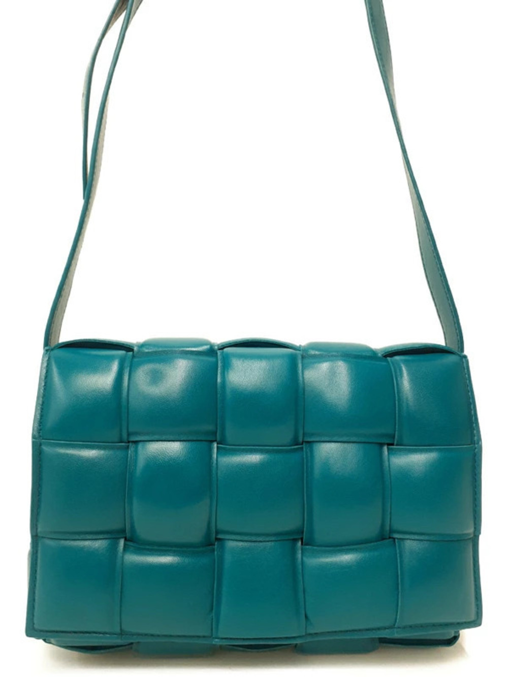 BOTTEGA VENETA Padded Cassette Shoulder Bag Lambskin Blue